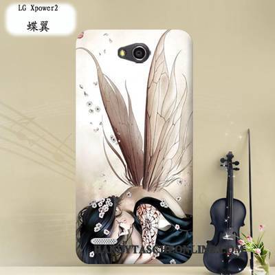 Hülle Lg X Power 2 Karikatur Lila Stoff, Case Lg X Power 2 Weiche Handyhüllen Transparent