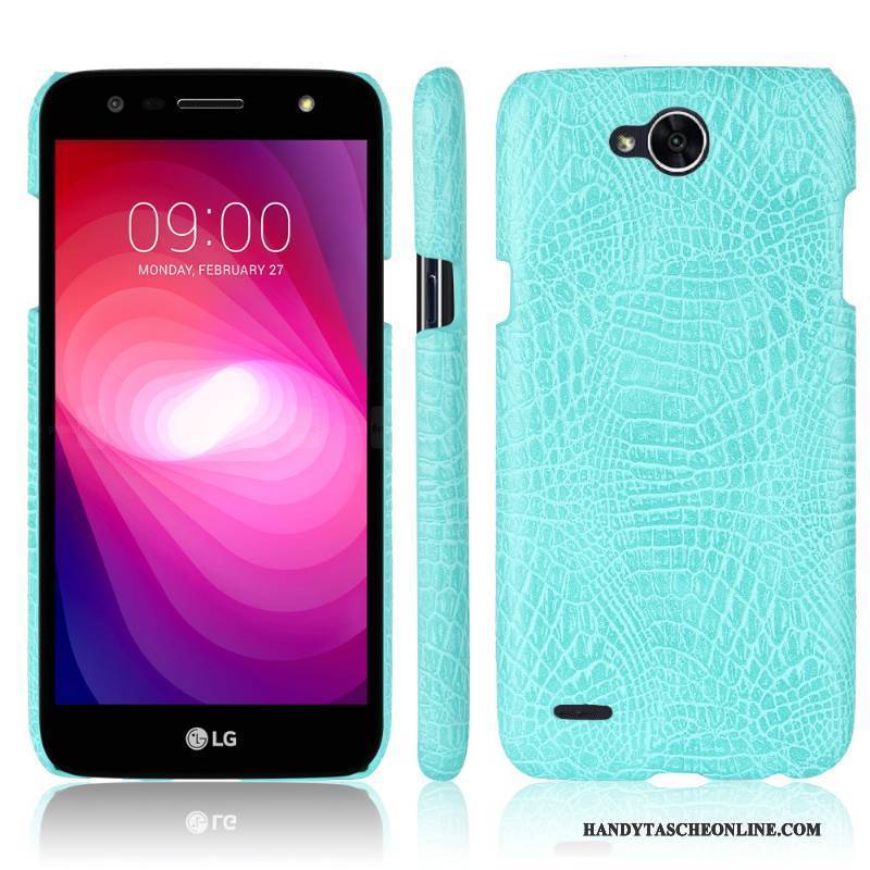 Hülle Lg X Power 2 Lederhülle Hellblau Neu, Case Lg X Power 2 Schutz Krokodilmuster Handyhüllen