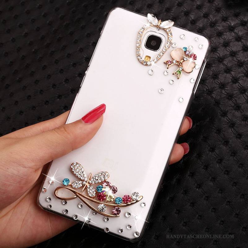 Hülle Mi 4 Strass Transparent Trend, Case Mi 4 Karikatur Handyhüllen Weiß