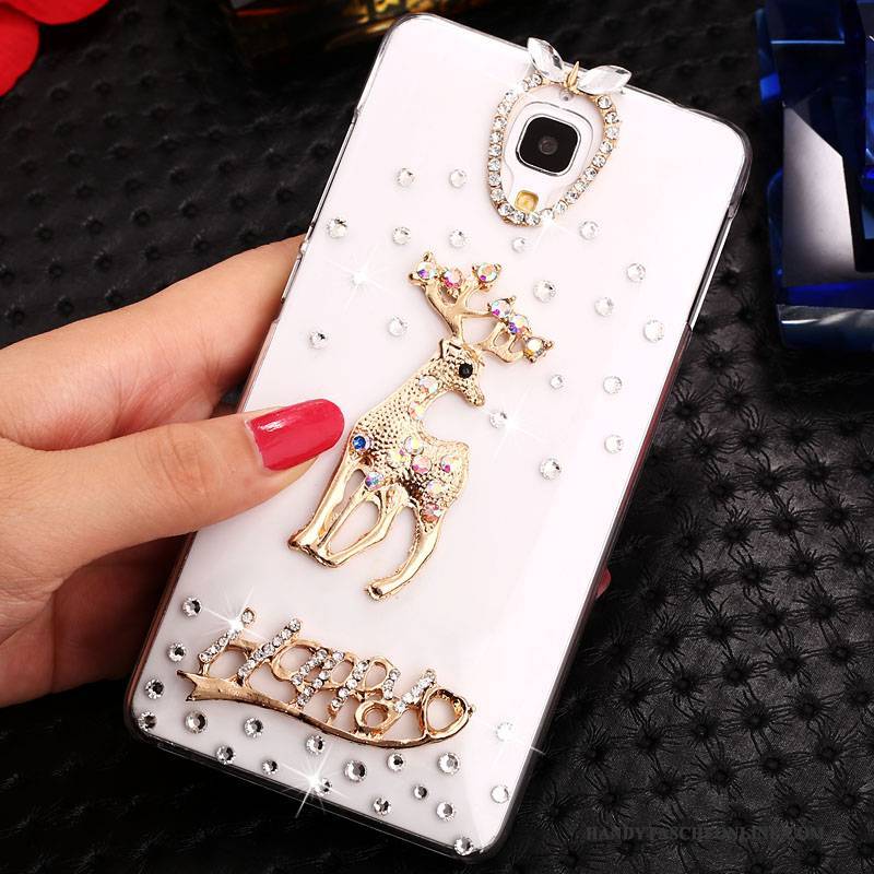 Hülle Mi 4 Strass Transparent Trend, Case Mi 4 Karikatur Handyhüllen Weiß