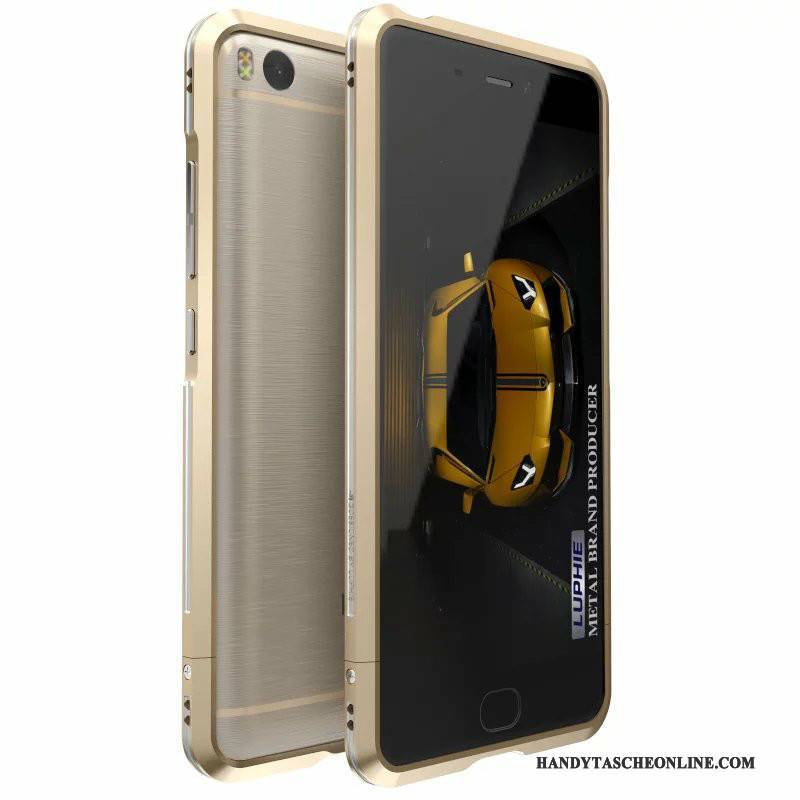 Hülle Mi 5 Metall Mini Gold, Case Mi 5 Schutz Grenze Handyhüllen