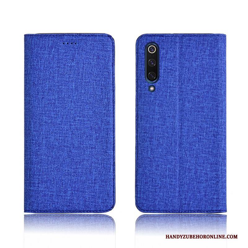 Hülle Mi 9 Lite Taschen Mini Baumwolle Und Leinen, Case Mi 9 Lite Schutz Blau Neu