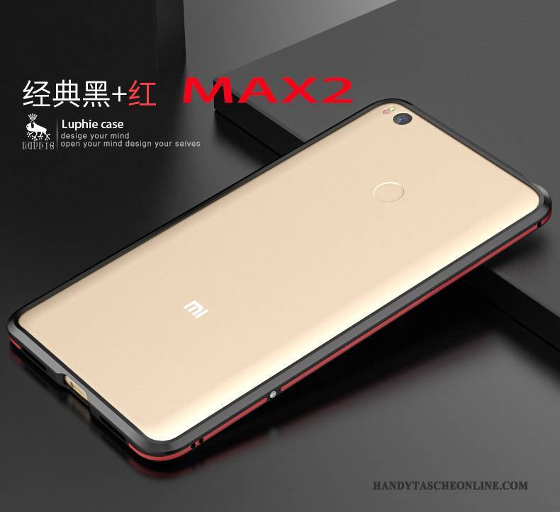 Hülle Mi Max 2 Metall Grenze Handyhüllen, Case Mi Max 2 Schutz Mini Gold