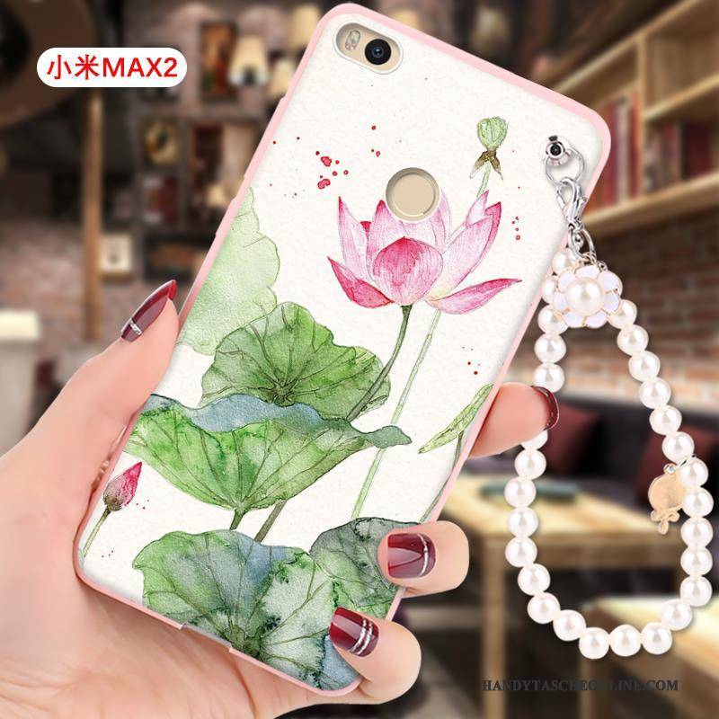 Hülle Mi Max 2 Prägung Handyhüllen Mini, Case Mi Max 2 Schutz Hängende Verzierungen Rosa