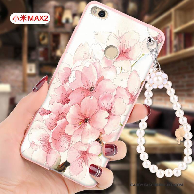 Hülle Mi Max 2 Prägung Handyhüllen Mini, Case Mi Max 2 Schutz Hängende Verzierungen Rosa