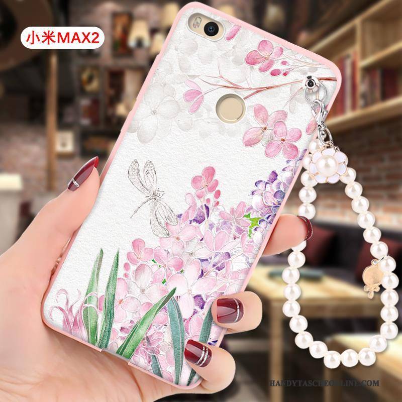 Hülle Mi Max 2 Prägung Handyhüllen Mini, Case Mi Max 2 Schutz Hängende Verzierungen Rosa