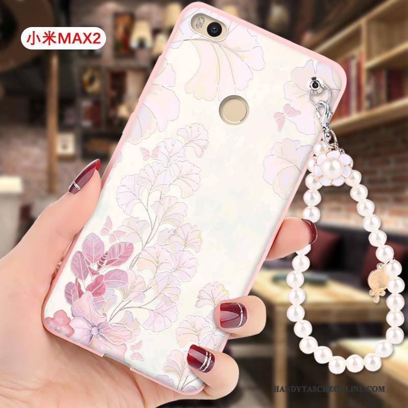 Hülle Mi Max 2 Prägung Handyhüllen Mini, Case Mi Max 2 Schutz Hängende Verzierungen Rosa