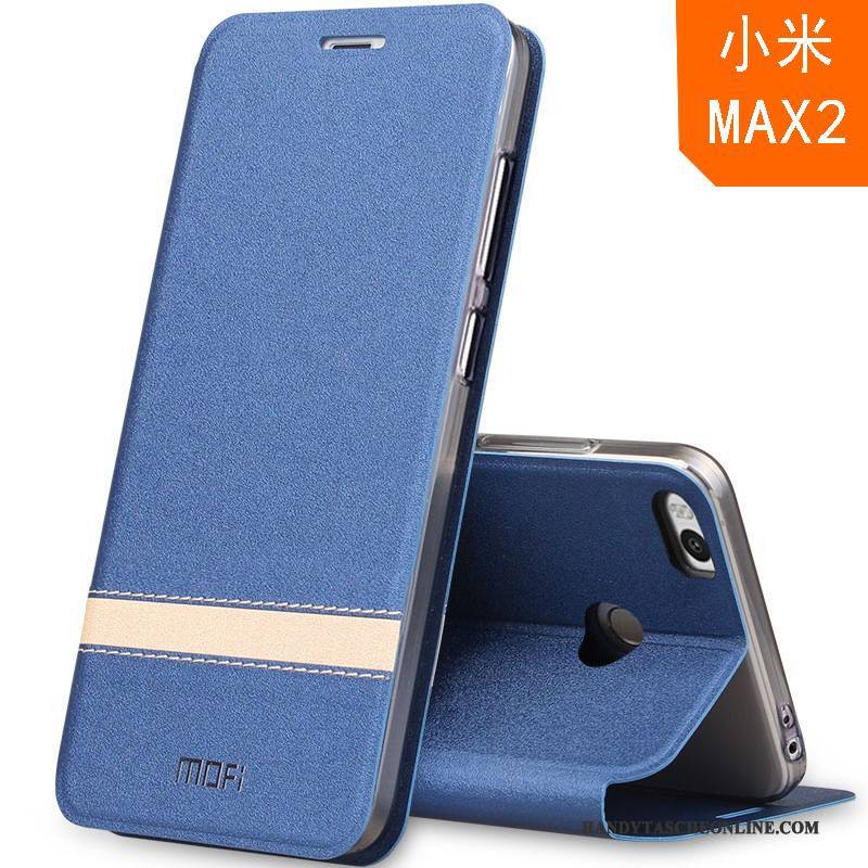 Hülle Mi Max 2 Silikon Dunkelblau Anti-sturz, Case Mi Max 2 Lederhülle Mini Schlafsaal