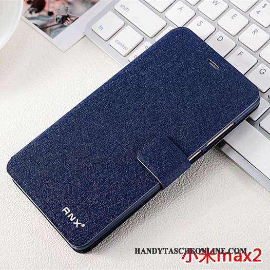 Hülle Mi Max 2 Taschen Mini Anti-sturz, Case Mi Max 2 Folio Handyhüllen Blau