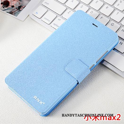 Hülle Mi Max 2 Taschen Mini Anti-sturz, Case Mi Max 2 Folio Handyhüllen Blau