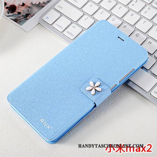 Hülle Mi Max 2 Taschen Mini Anti-sturz, Case Mi Max 2 Folio Handyhüllen Blau