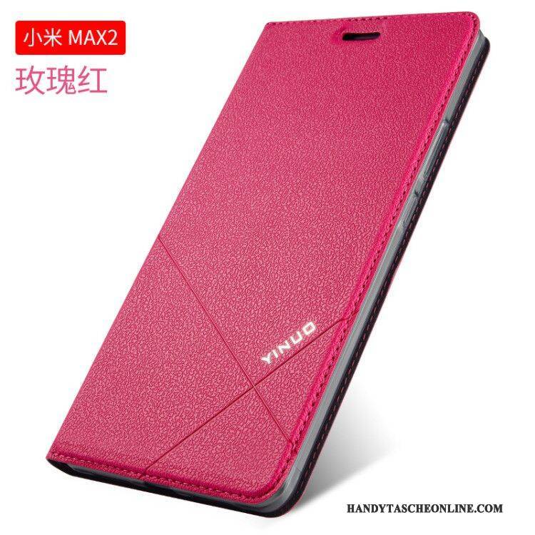 Hülle Mi Max 2 Taschen Trend Mini, Case Mi Max 2 Lederhülle Handyhüllen Schwarz