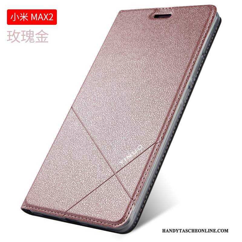 Hülle Mi Max 2 Taschen Trend Mini, Case Mi Max 2 Lederhülle Handyhüllen Schwarz