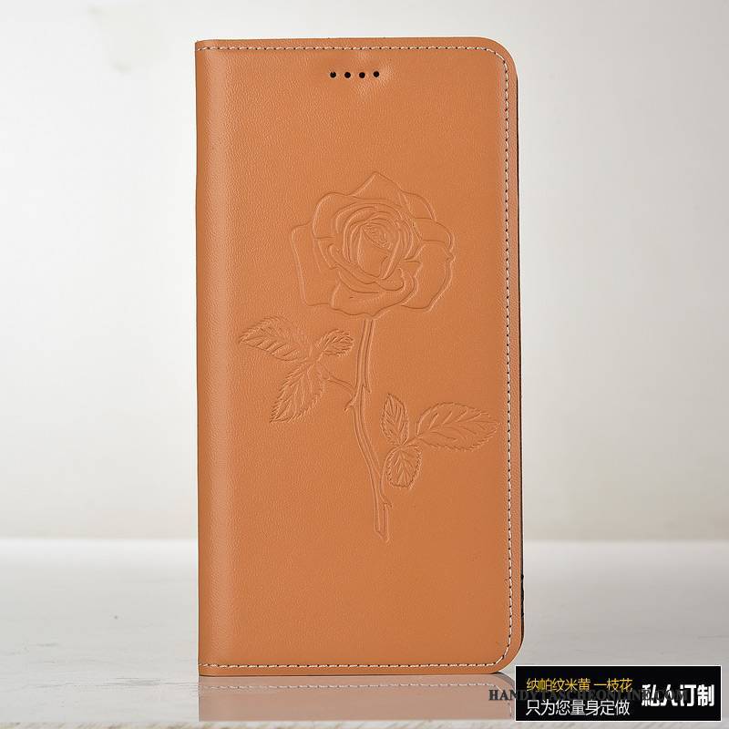 Hülle Mi Mix 2 Folio Khaki Prägung, Case Mi Mix 2 Lederhülle Mini Handyhüllen