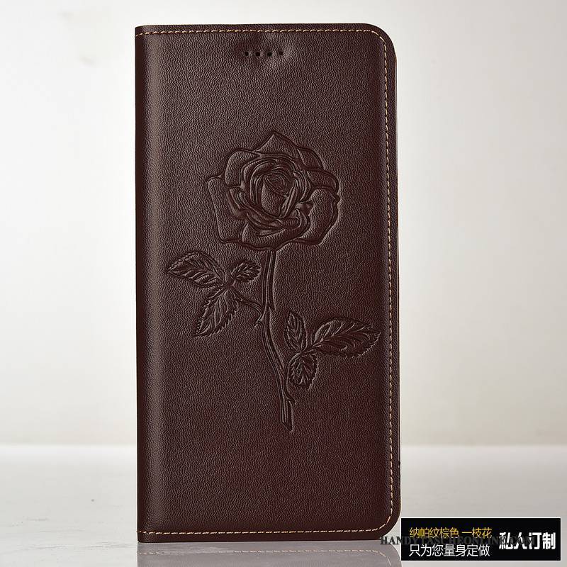 Hülle Mi Mix 2 Folio Khaki Prägung, Case Mi Mix 2 Lederhülle Mini Handyhüllen