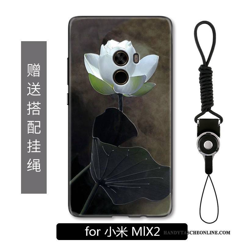 Hülle Mi Mix 2 Mode Grau Hängende Verzierungen, Case Mi Mix 2 Retro Weiß Chinesische Art