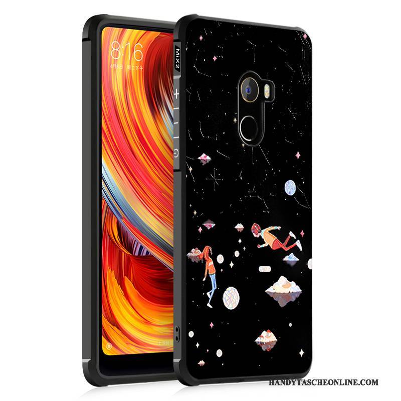 Hülle Mi Mix 2 Schutz Schwarz Persönlichkeit, Case Mi Mix 2 Kreativ Handyhüllen Anti-sturz