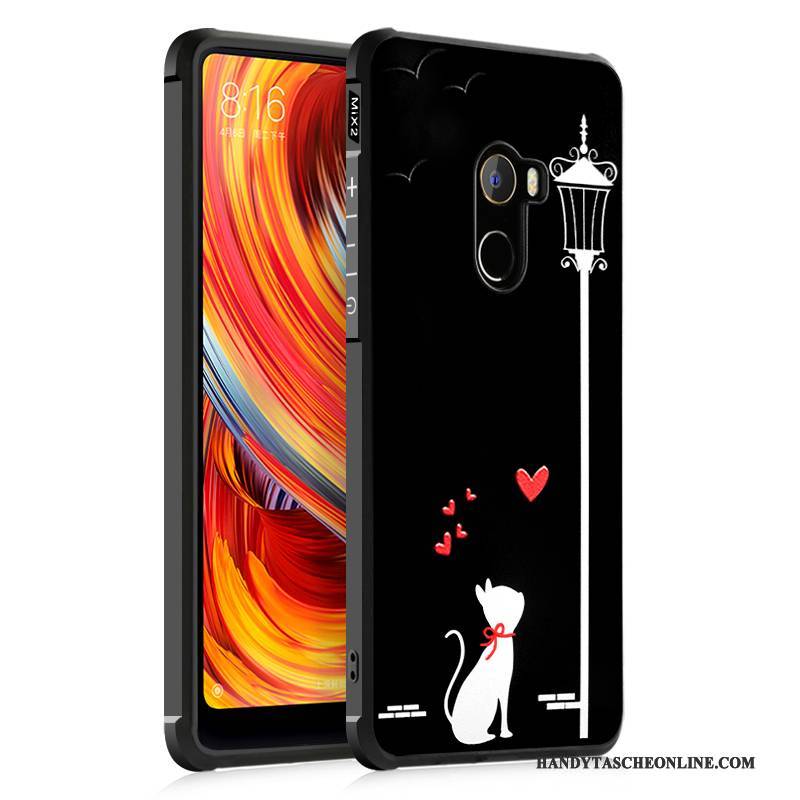 Hülle Mi Mix 2 Schutz Schwarz Persönlichkeit, Case Mi Mix 2 Kreativ Handyhüllen Anti-sturz