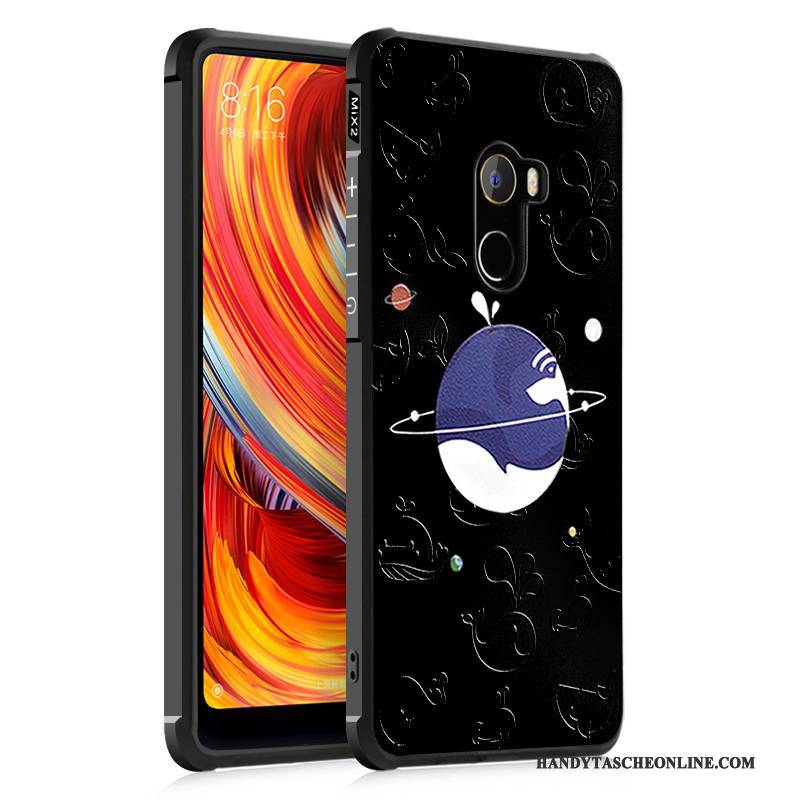 Hülle Mi Mix 2 Schutz Schwarz Persönlichkeit, Case Mi Mix 2 Kreativ Handyhüllen Anti-sturz