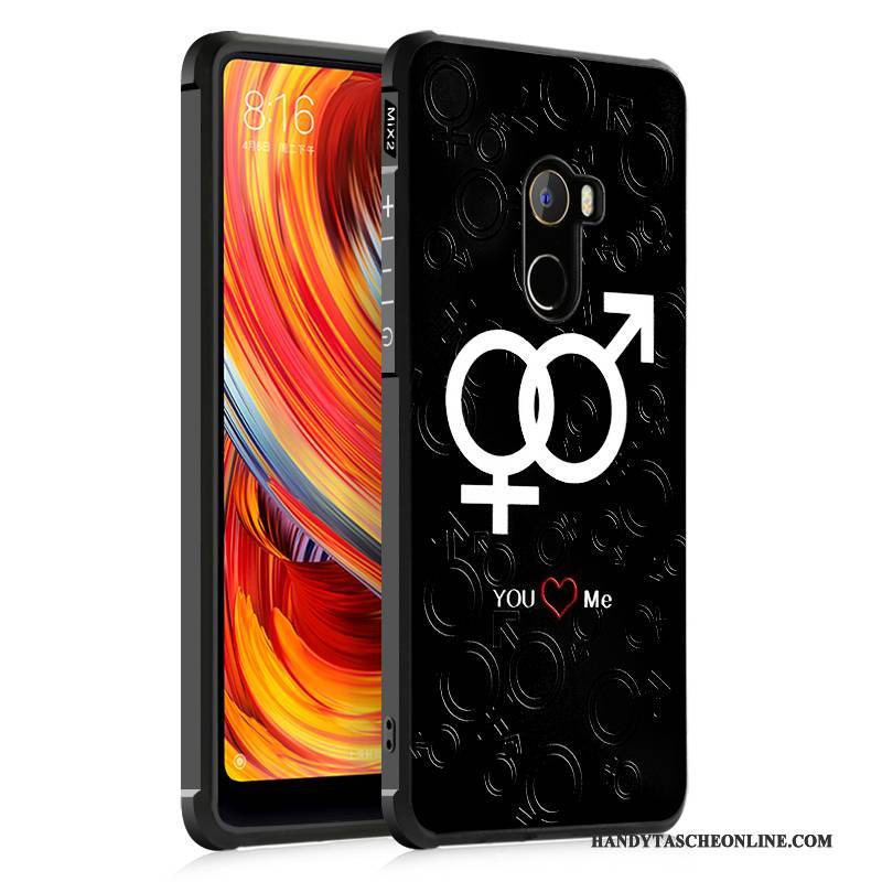 Hülle Mi Mix 2 Schutz Schwarz Persönlichkeit, Case Mi Mix 2 Kreativ Handyhüllen Anti-sturz