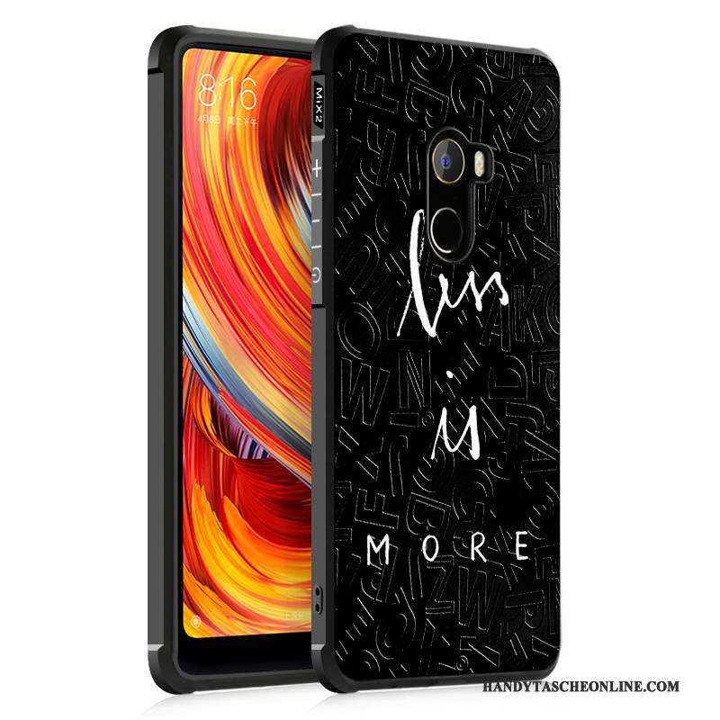 Hülle Mi Mix 2 Schutz Schwarz Persönlichkeit, Case Mi Mix 2 Kreativ Handyhüllen Anti-sturz