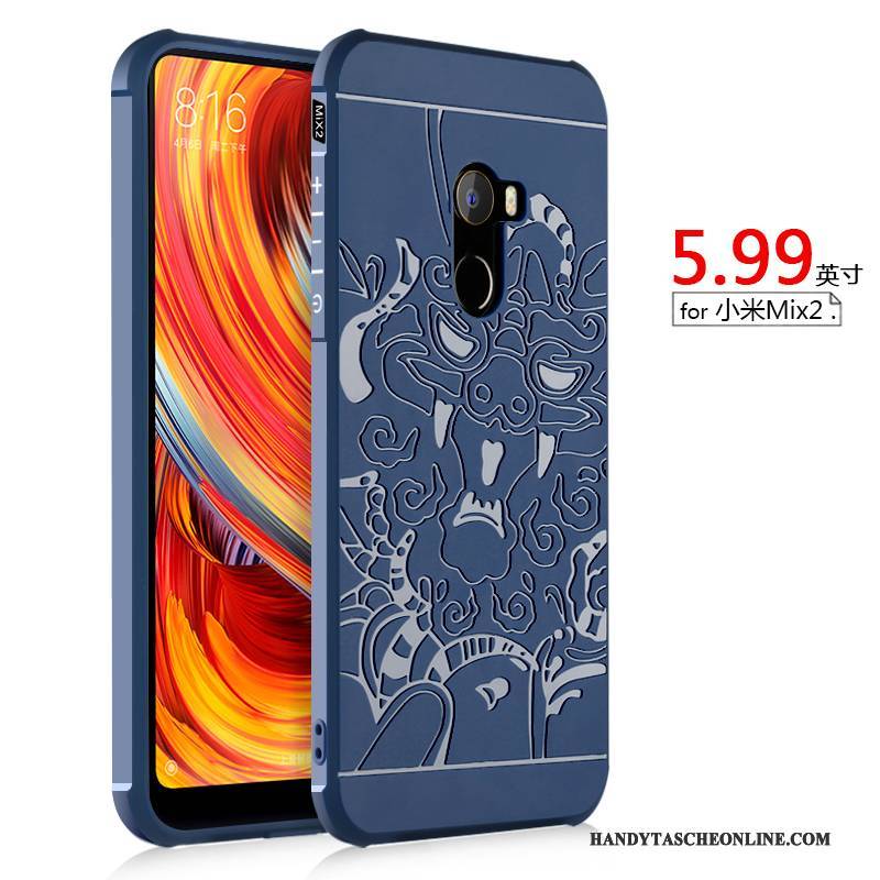 Hülle Mi Mix 2 Silikon Anti-sturz Nubuck, Case Mi Mix 2 Taschen Handyhüllen Schwarz