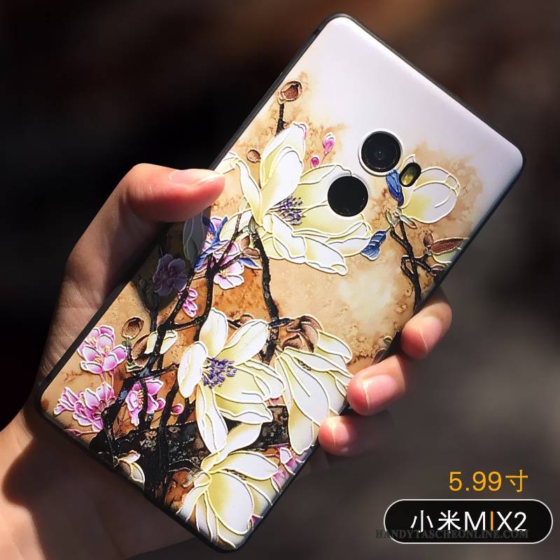 Hülle Mi Mix 2 Taschen Anti-sturz Persönlichkeit, Case Mi Mix 2 Schutz Gelb Mini