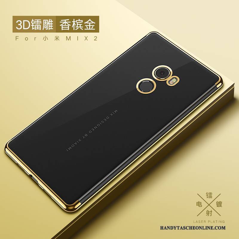 Hülle Mi Mix 2 Taschen Gold Anti-sturz, Case Mi Mix 2 Weiche Mini Schlank