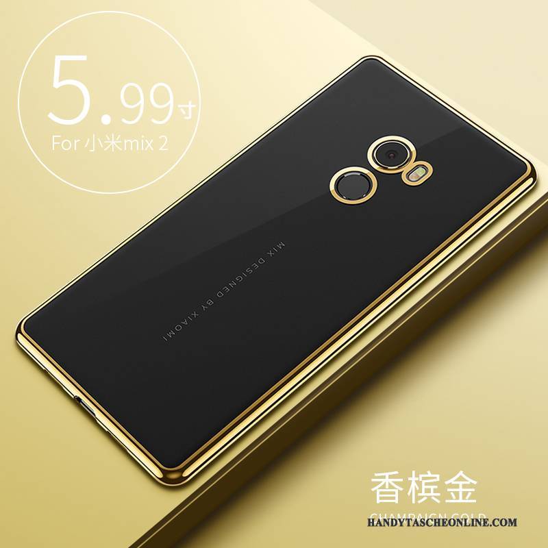 Hülle Mi Mix 2 Taschen Gold Anti-sturz, Case Mi Mix 2 Weiche Mini Schlank