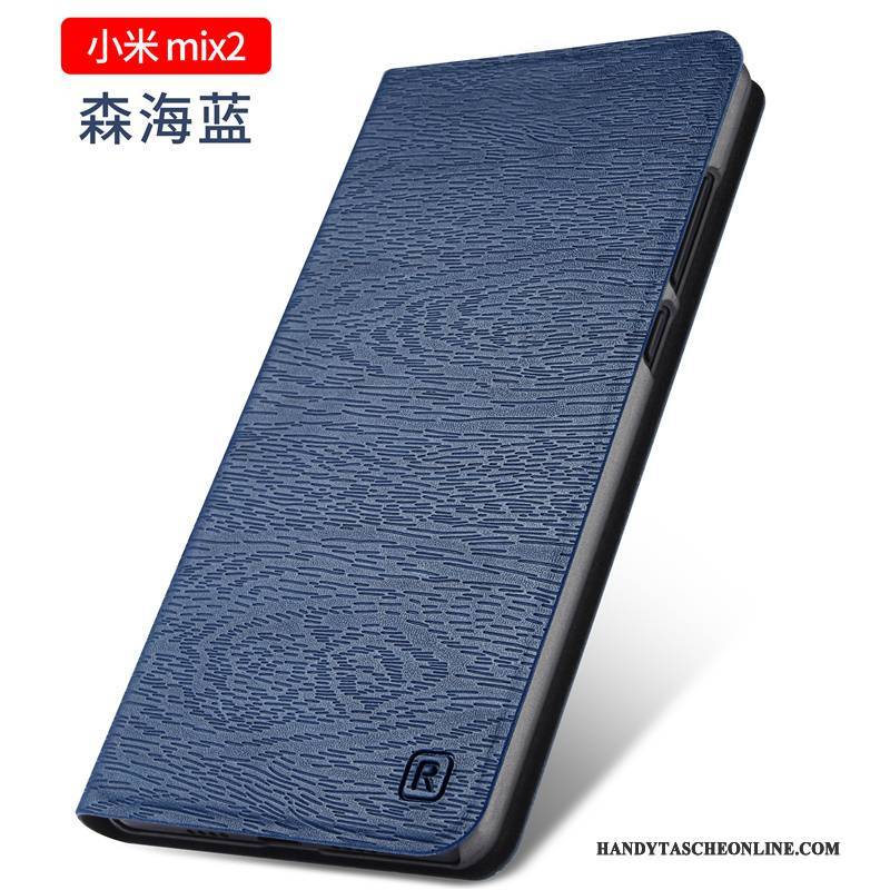 Hülle Mi Mix 2 Taschen Handyhüllen Anti-sturz, Case Mi Mix 2 Lederhülle Gold Mini