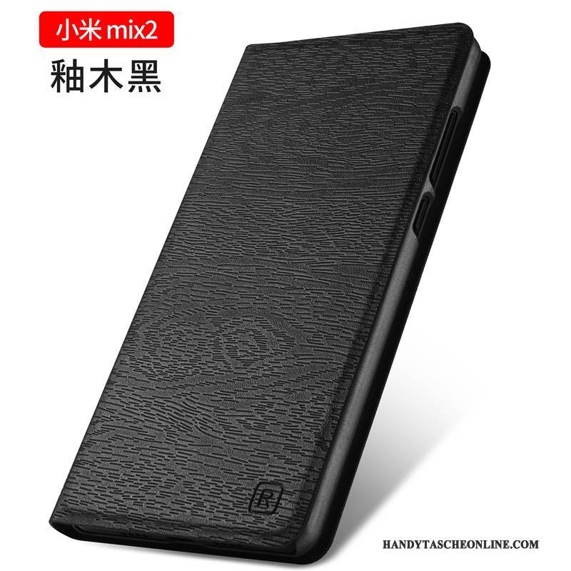 Hülle Mi Mix 2 Taschen Handyhüllen Anti-sturz, Case Mi Mix 2 Lederhülle Gold Mini