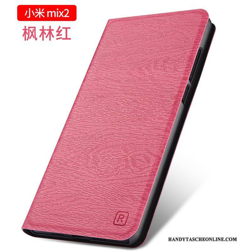 Hülle Mi Mix 2 Taschen Handyhüllen Anti-sturz, Case Mi Mix 2 Lederhülle Gold Mini