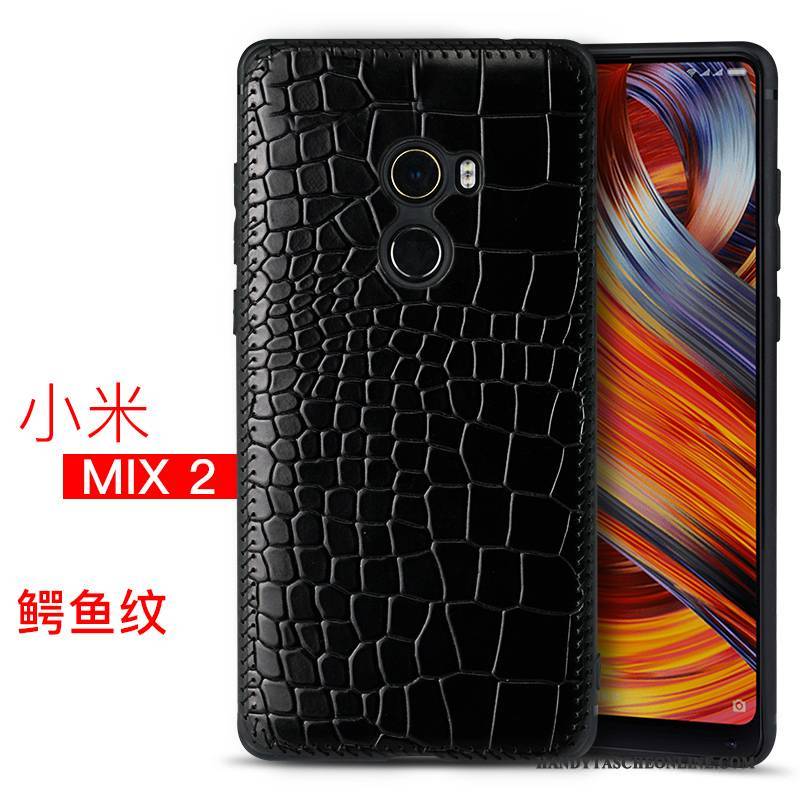 Hülle Mi Mix 2 Taschen Mini Handyhüllen, Case Mi Mix 2 Leder Schwarz Persönlichkeit