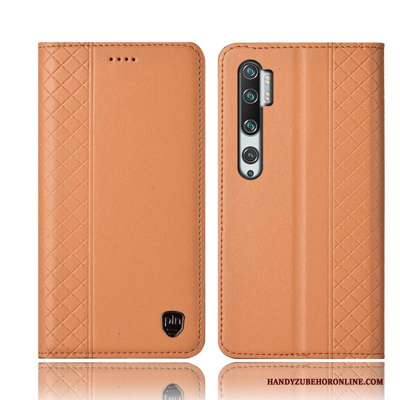 Hülle Mi Note 10 Schutz Kariert Gelb, Case Mi Note 10 Taschen Handyhüllen Mini