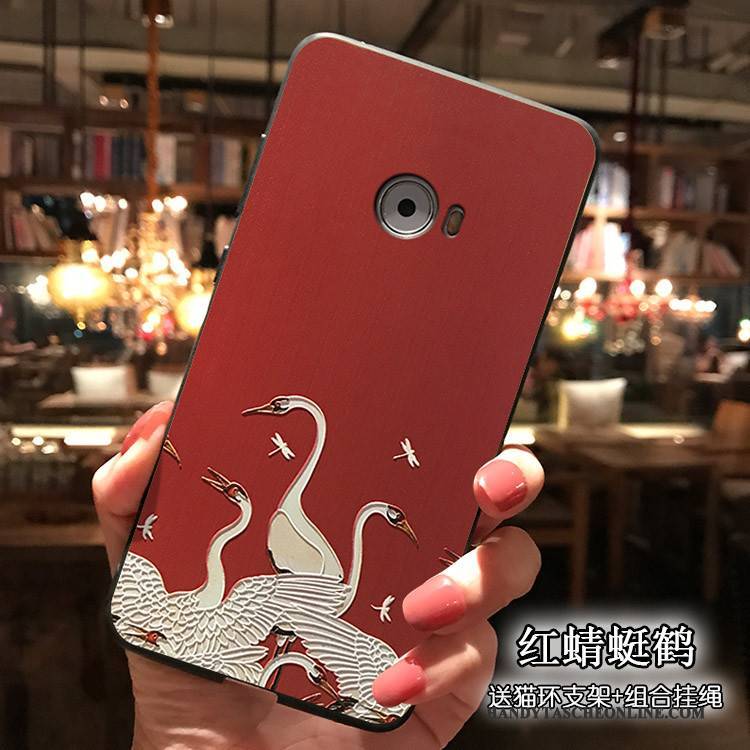 Hülle Mi Note 2 Halterung Nubuck Schwarz, Case Mi Note 2 Weiche Rot Mini