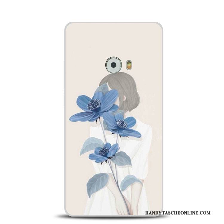 Hülle Mi Note 2 Silikon Blau Blumen, Case Mi Note 2 Halterung Handyhüllen Mini