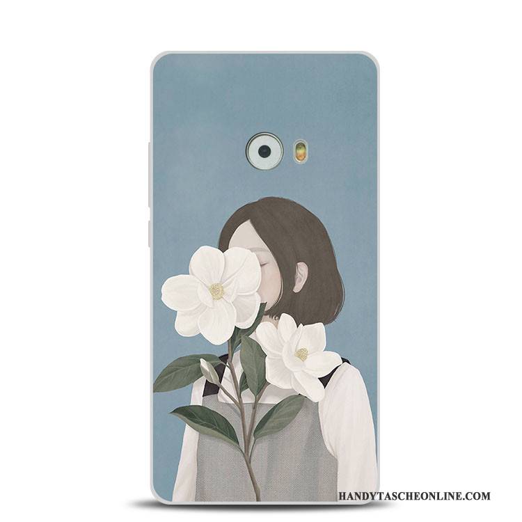 Hülle Mi Note 2 Silikon Blau Blumen, Case Mi Note 2 Halterung Handyhüllen Mini