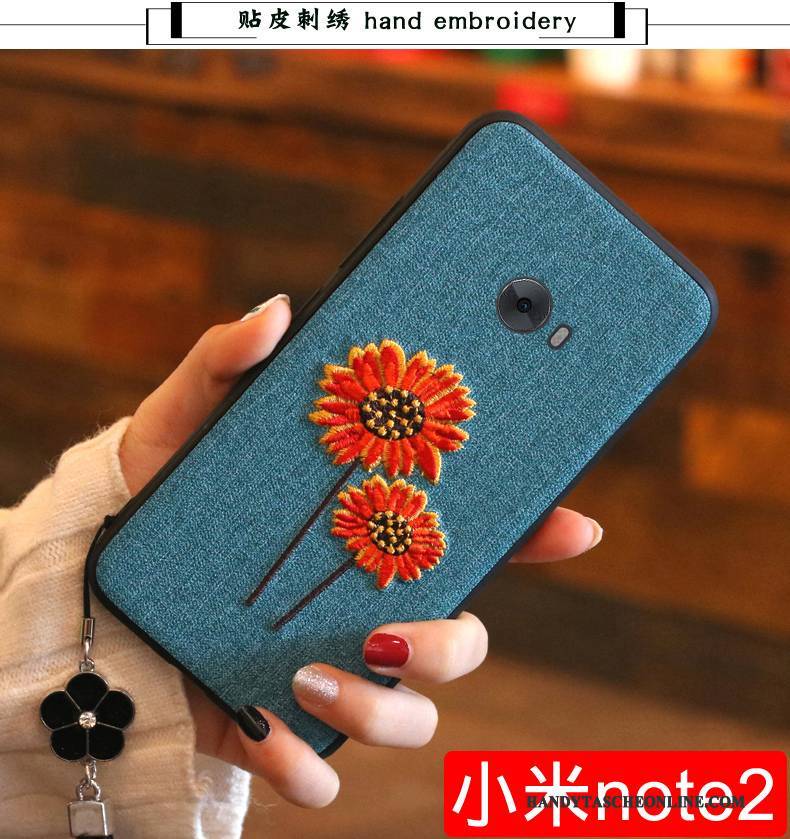 Hülle Mi Note 2 Silikon Mini Stickerei, Case Mi Note 2 Weiche Rot Blumen