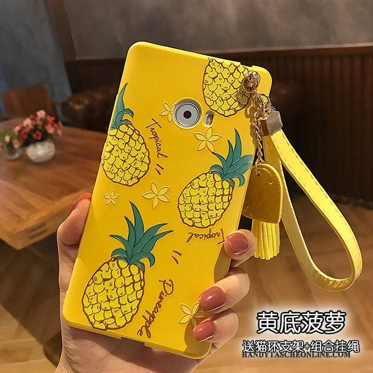 Hülle Mi Note 2 Weiche Gelb Nubuck, Case Mi Note 2 Prägung Handyhüllen Mini