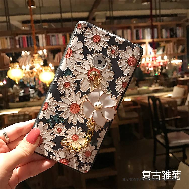 Hülle Mi Note 2 Weiche Schwarz Handyhüllen, Case Mi Note 2 Farbe Nubuck Blumen