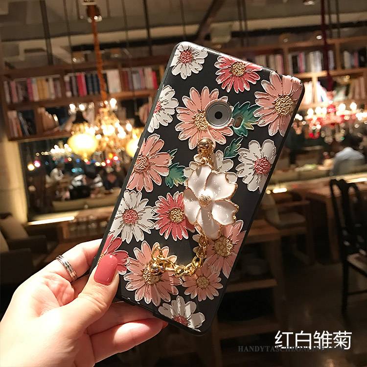 Hülle Mi Note 2 Weiche Schwarz Handyhüllen, Case Mi Note 2 Farbe Nubuck Blumen