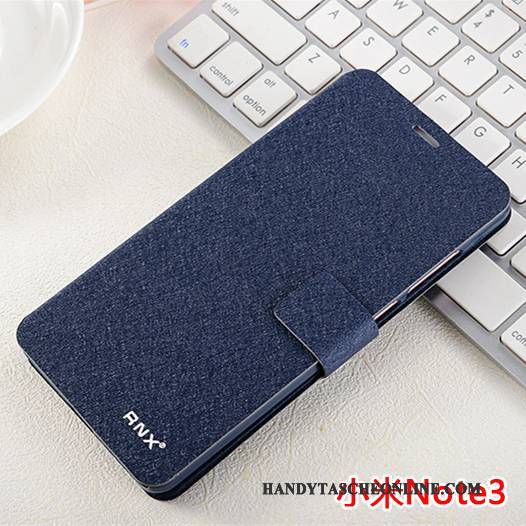 Hülle Mi Note 3 Folio Blau Handyhüllen, Case Mi Note 3 Taschen Mini Anti-sturz