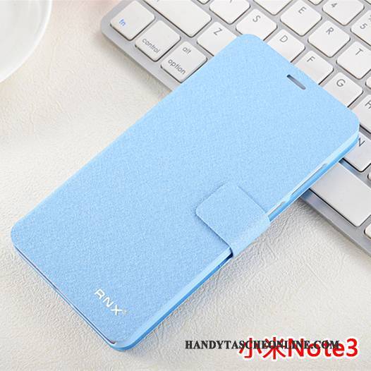 Hülle Mi Note 3 Folio Blau Handyhüllen, Case Mi Note 3 Taschen Mini Anti-sturz