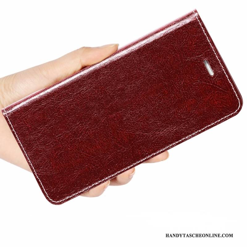 Hülle Mi Note Leder Handyhüllen Mesh, Case Mi Note Folio Mini Rot