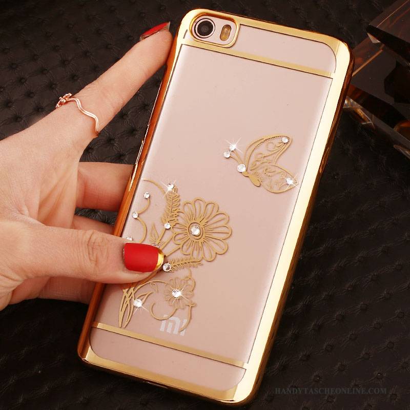 Hülle Mi Note Weiche Gold Überzug, Case Mi Note Strass Mini Handyhüllen