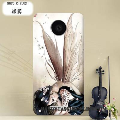 Hülle Moto C Plus Karikatur Schwer Transparent, Case Moto C Plus Schutz Lila Handyhüllen