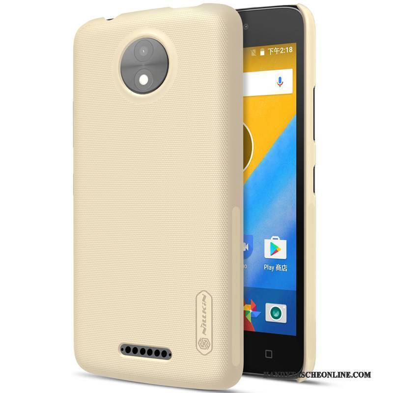 Hülle Moto C Schutz Schwer Weiß, Case Moto C Gold Nubuck