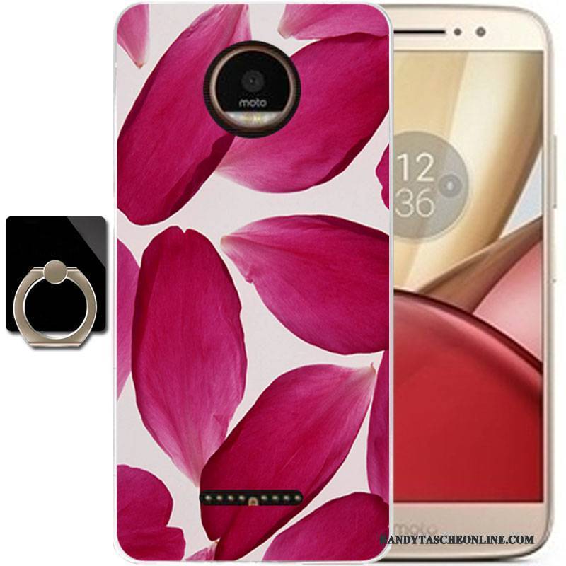 Hülle Moto C Taschen Nette Anti-sturz, Case Moto C Silikon Rosa Transparent