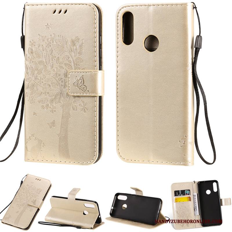 Hülle Moto E6 Plus Folio Gold Anti-sturz, Case Moto E6 Plus Taschen Handyhüllen