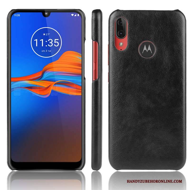 Hülle Moto E6 Plus Leder Rot Qualität, Case Moto E6 Plus Schutz